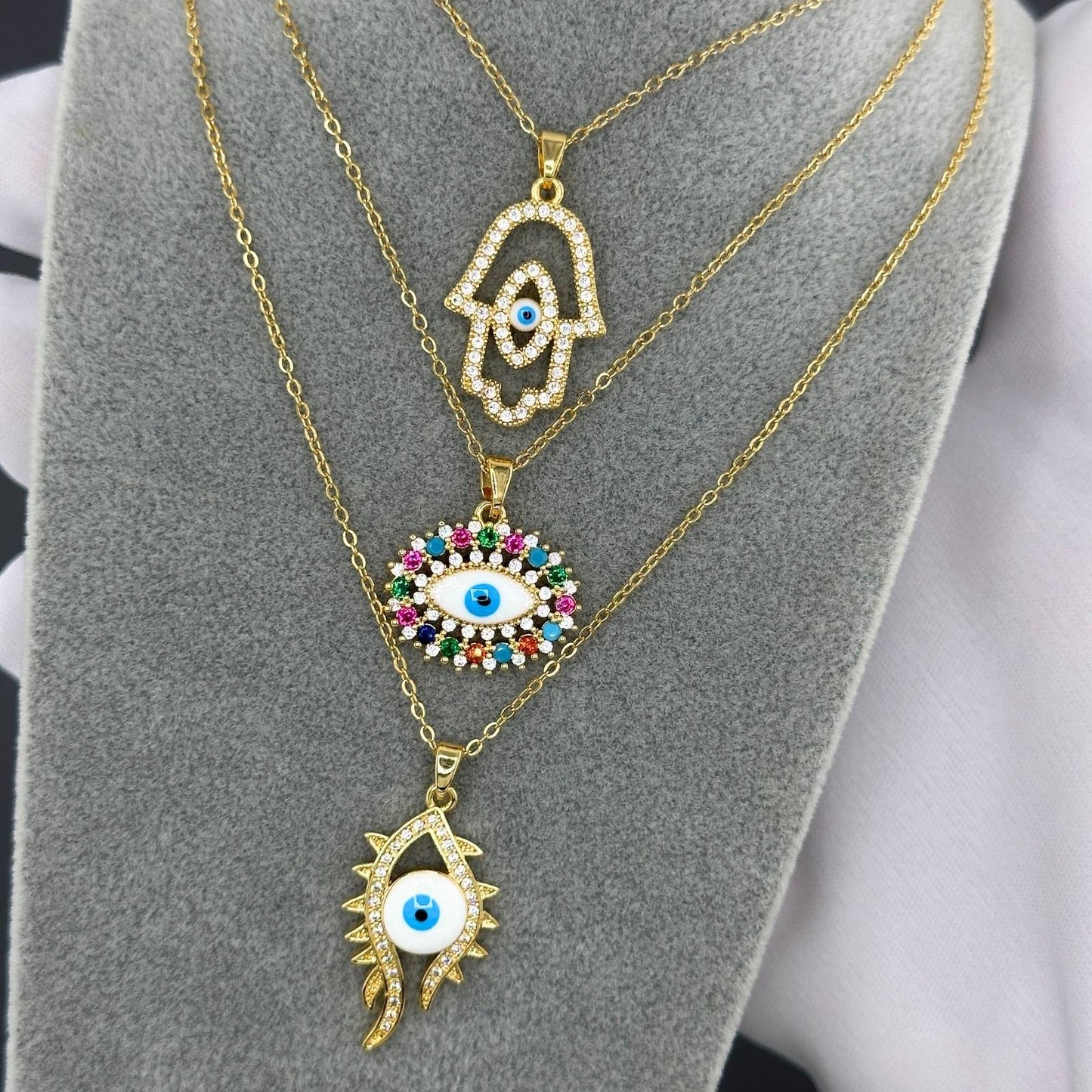 18K gold plated Stainless steel  Evil Eye necklace