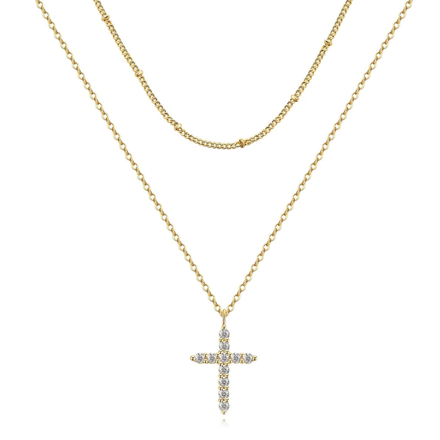 18K gold plated Stainless steel  Crosses necklace