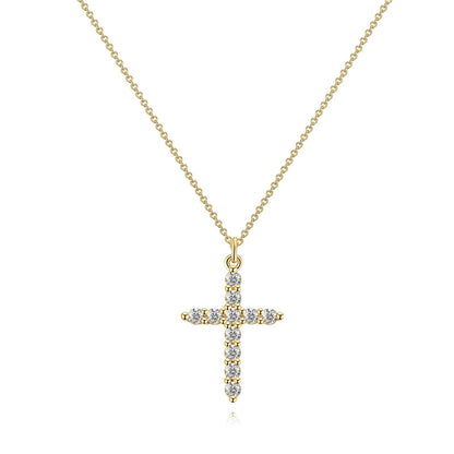 18K GOLD PLATED STAINLESS STEEL "CROSSES" NECKLACE