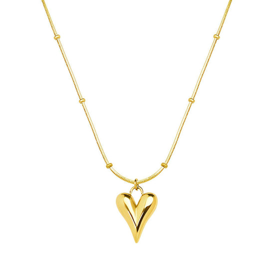 18K GOLD PLATED STAINLESS STEEL "HEARTS" NECKLACE 87374-0