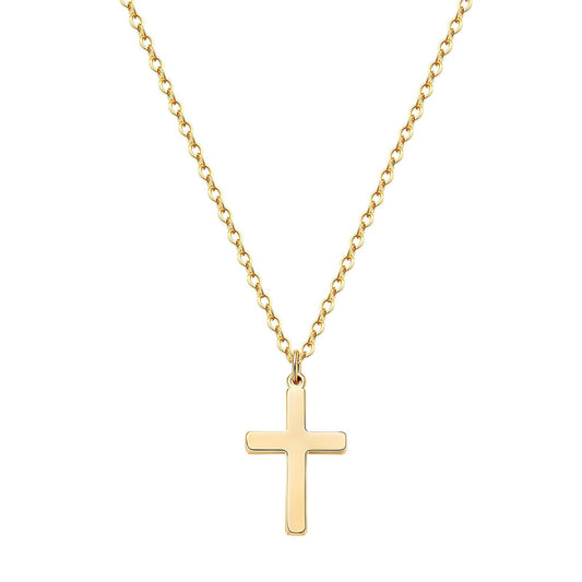 18K GOLD PLATED STAINLESS STEEL "CROSSES" NECKLACE