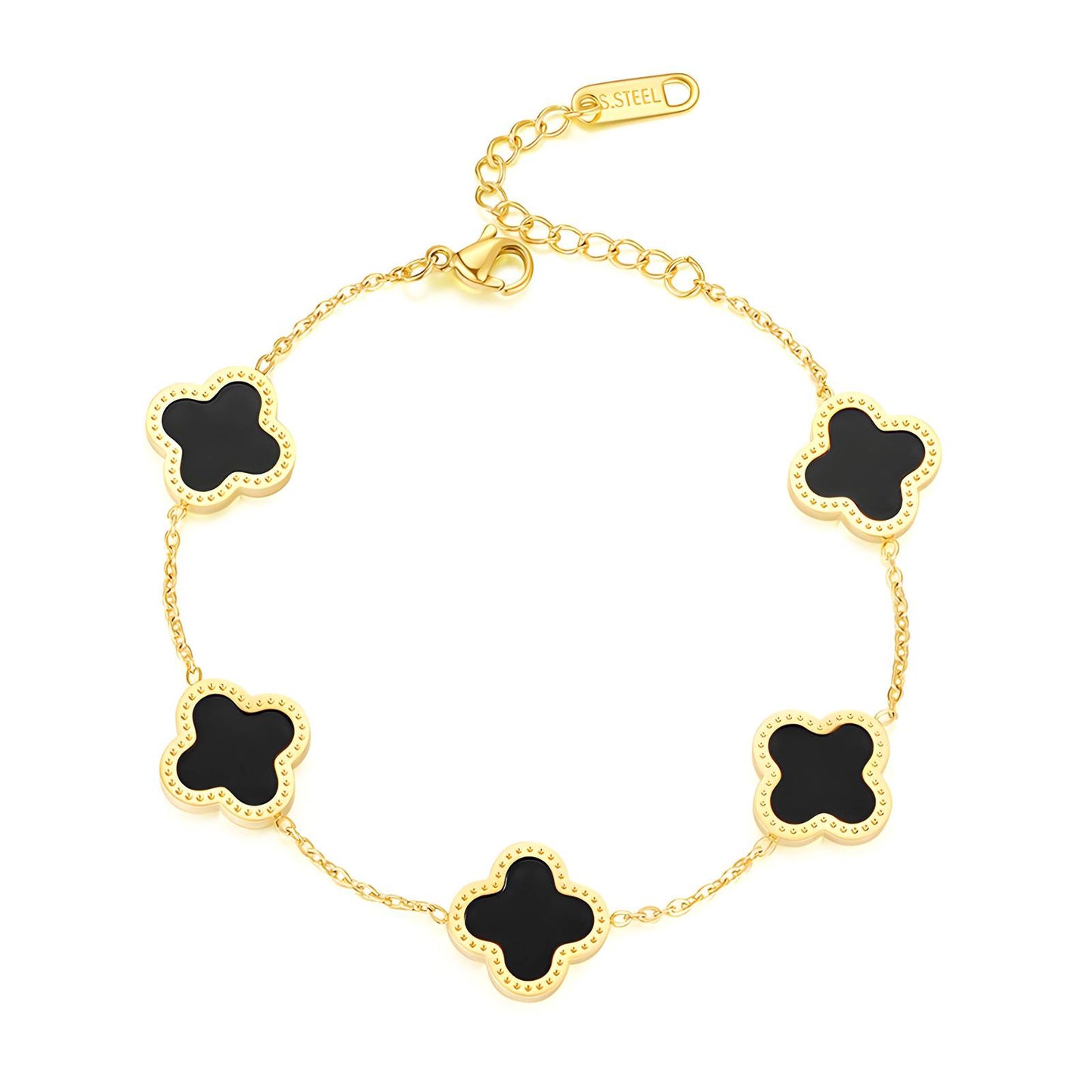 18K gold plated Stainless steel  Four-leaf clover bracelet