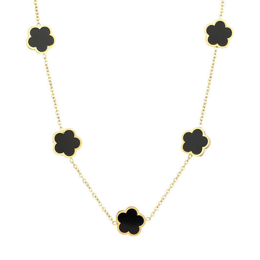 18K GOLD PLATED STAINLESS STEEL "FLOWERS" NECKLACE