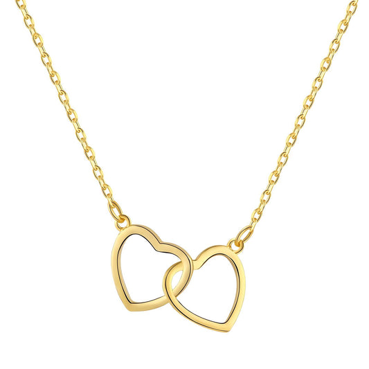 18K GOLD PLATED STAINLESS STEEL "HEARTS" NECKLACE 87299-0