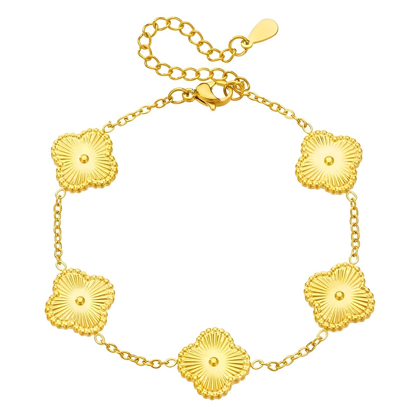 18K gold plated Stainless steel  Four-leaf clover bracelet