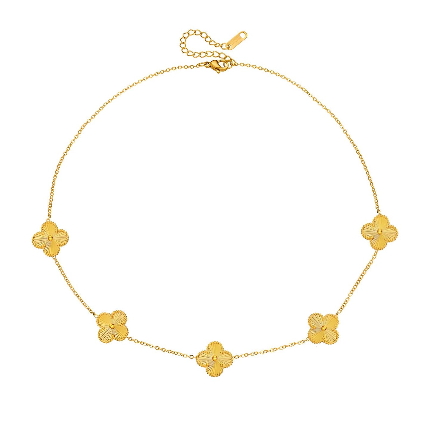 18K gold plated Stainless steel  Four-leaf clover necklace