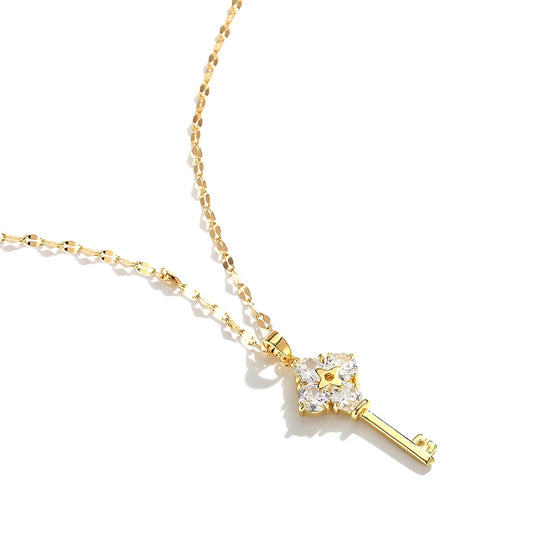 18K GOLD PLATED STAINLESS STEEL "KEY" NECKLACE
