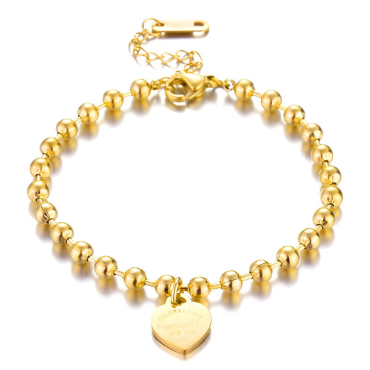 18K GOLD PLATED STAINLESS STEEL "HEARTS" BRACELET