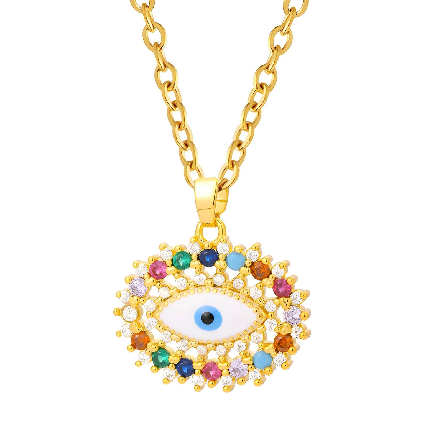 18K gold plated Stainless steel  Evil Eye necklace