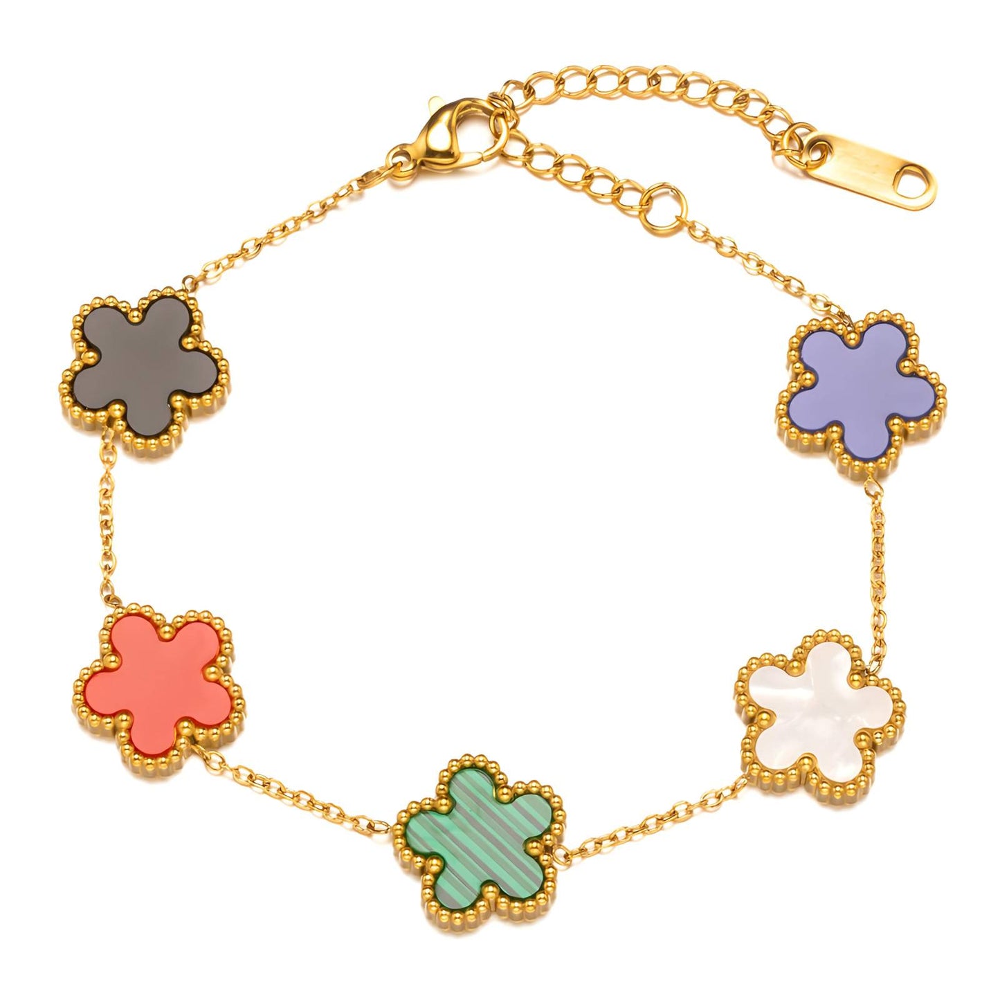 18K gold plated Stainless steel  Flowers bracelet