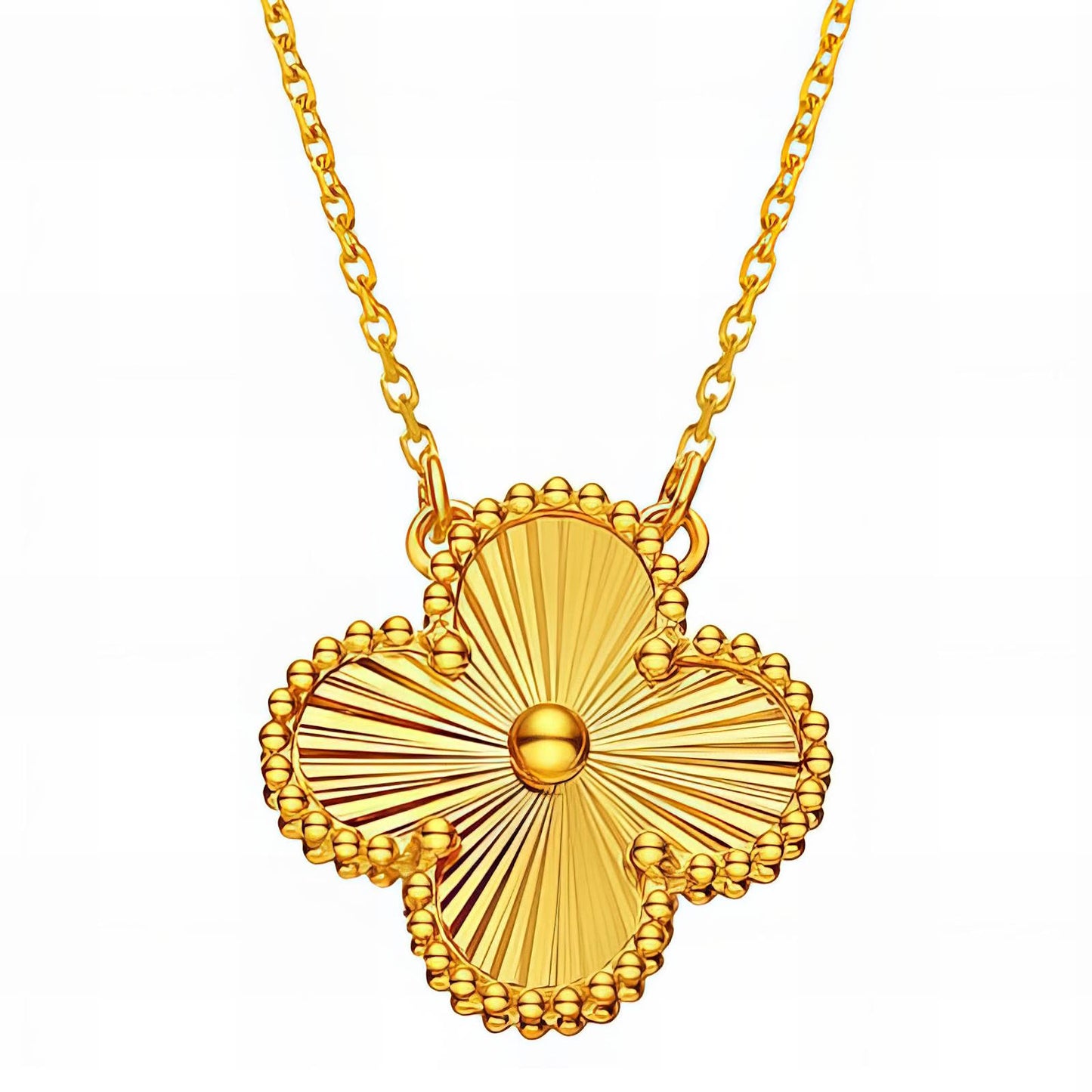 18K gold plated Stainless steel  Four-leaf clover necklace