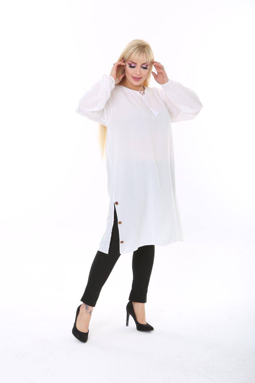 Knee length plus size top