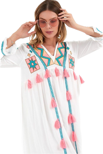 embroidered white tunic